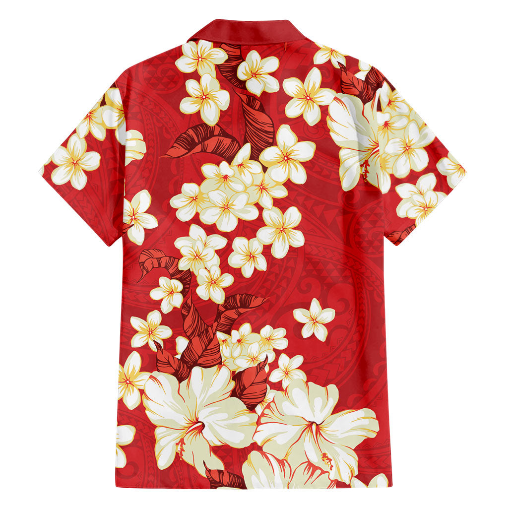 Hawaii Hibiscus Plumeria Red Hawaiian Shirt Polynesian Pattern LT01 - Polynesian Pride