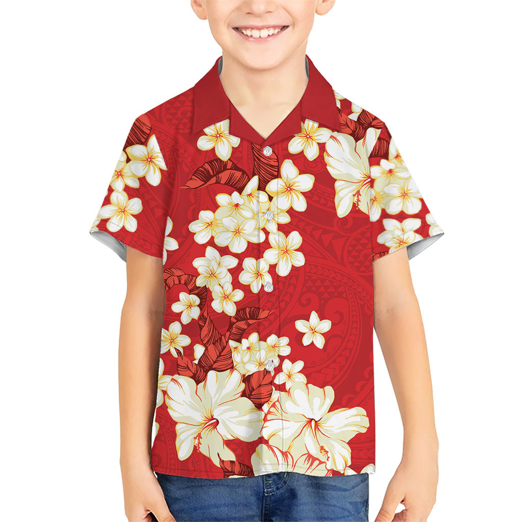 Hawaii Hibiscus Plumeria Red Hawaiian Shirt Polynesian Pattern LT01 - Polynesian Pride
