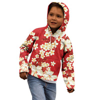 Hawaii Hibiscus Plumeria Red Kid Hoodie Polynesian Pattern LT01 - Polynesian Pride
