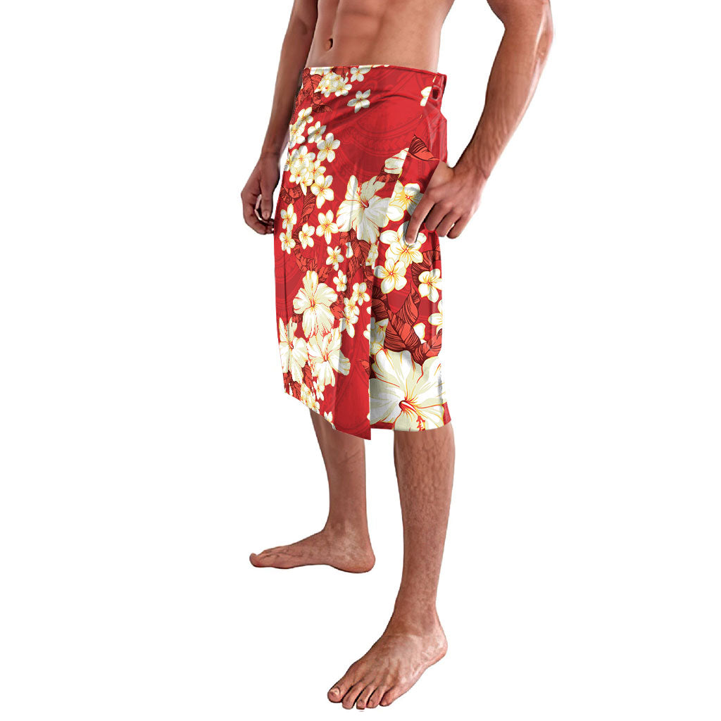 Hawaii Hibiscus Plumeria Red Lavalava Polynesian Pattern LT01 - Polynesian Pride