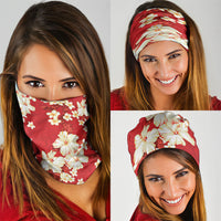 Hawaii Hibiscus Plumeria Red Neck Gaiter Polynesian Pattern LT01 - Polynesian Pride