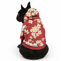 Hawaii Hibiscus Plumeria Red Pet Hoodie Polynesian Pattern LT01 - Polynesian Pride