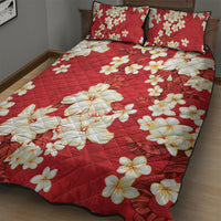 Hawaii Hibiscus Plumeria Red Quilt Bed Set Polynesian Pattern LT01 - Polynesian Pride