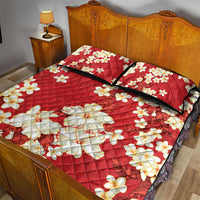 Hawaii Hibiscus Plumeria Red Quilt Bed Set Polynesian Pattern LT01 - Polynesian Pride