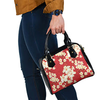 Hawaii Hibiscus Plumeria Red Shoulder Handbag Polynesian Pattern LT01 - Polynesian Pride