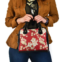 Hawaii Hibiscus Plumeria Red Shoulder Handbag Polynesian Pattern LT01 - Polynesian Pride