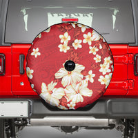Hawaii Hibiscus Plumeria Red Spare Tire Cover Polynesian Pattern LT01 - Polynesian Pride