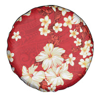 Hawaii Hibiscus Plumeria Red Spare Tire Cover Polynesian Pattern LT01 - Polynesian Pride