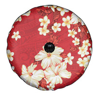 Hawaii Hibiscus Plumeria Red Spare Tire Cover Polynesian Pattern LT01 - Polynesian Pride