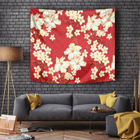 Hawaii Hibiscus Plumeria Red Tapestry Polynesian Pattern LT01 Red - Polynesian Pride