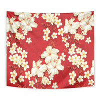 Hawaii Hibiscus Plumeria Red Tapestry Polynesian Pattern LT01 - Polynesian Pride