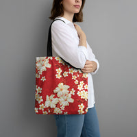 Hawaii Hibiscus Plumeria Red Tote Bag Polynesian Pattern LT01 - Polynesian Pride