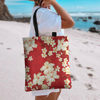 Hawaii Hibiscus Plumeria Red Tote Bag Polynesian Pattern LT01 - Polynesian Pride