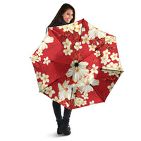 Hawaii Hibiscus Plumeria Red Umbrella Polynesian Pattern LT01 - Polynesian Pride