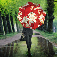 Hawaii Hibiscus Plumeria Red Umbrella Polynesian Pattern LT01 - Polynesian Pride
