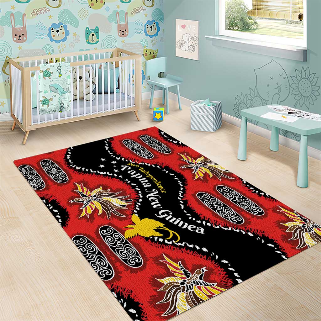 Papua New Guinea 50th Independence Area Rug PNG Batik Pattern - Polynesian Pride