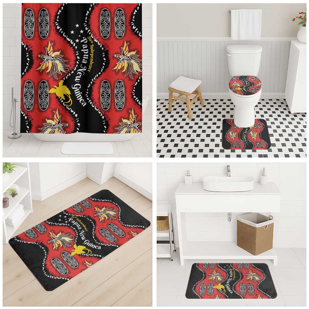 Papua New Guinea 50th Independence Bathroom Set PNG Batik Pattern - Polynesian Pride