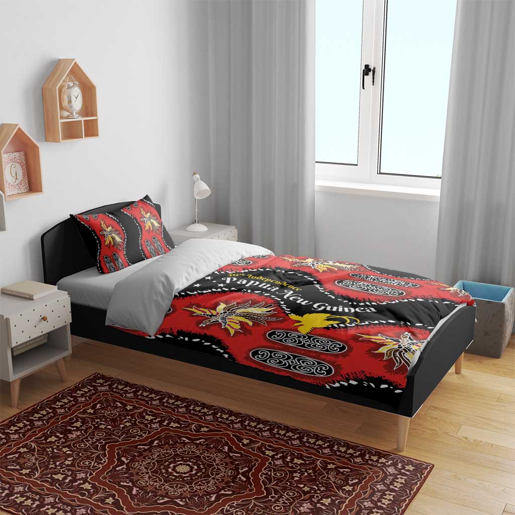 Papua New Guinea 50th Independence Bedding Set PNG Batik Pattern - Polynesian Pride