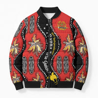 Papua New Guinea 50th Independence Bomber Puffer Jacket PNG Batik Pattern - Polynesian Pride