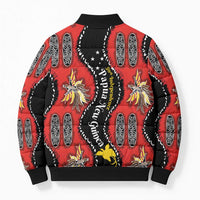 Papua New Guinea 50th Independence Bomber Puffer Jacket PNG Batik Pattern - Polynesian Pride