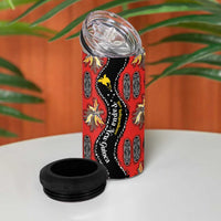 Papua New Guinea 50th Independence 4 in 1 Can Cooler Tumbler PNG Batik Pattern - Polynesian Pride