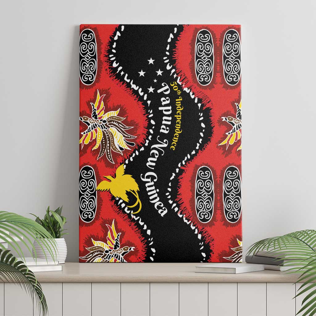 Papua New Guinea 50th Independence Canvas Wall Art PNG Batik Pattern - Polynesian Pride