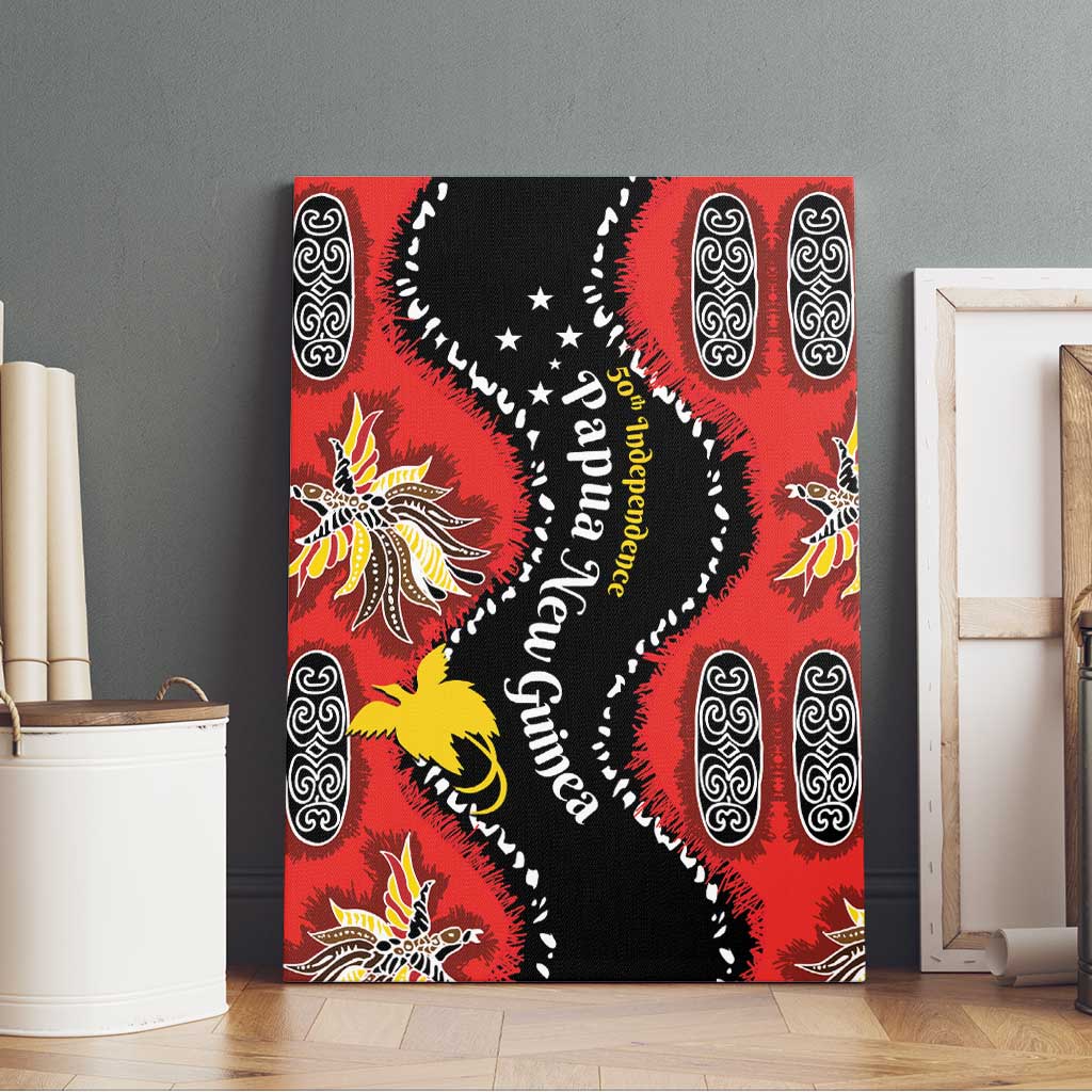 Papua New Guinea 50th Independence Canvas Wall Art PNG Batik Pattern - Polynesian Pride