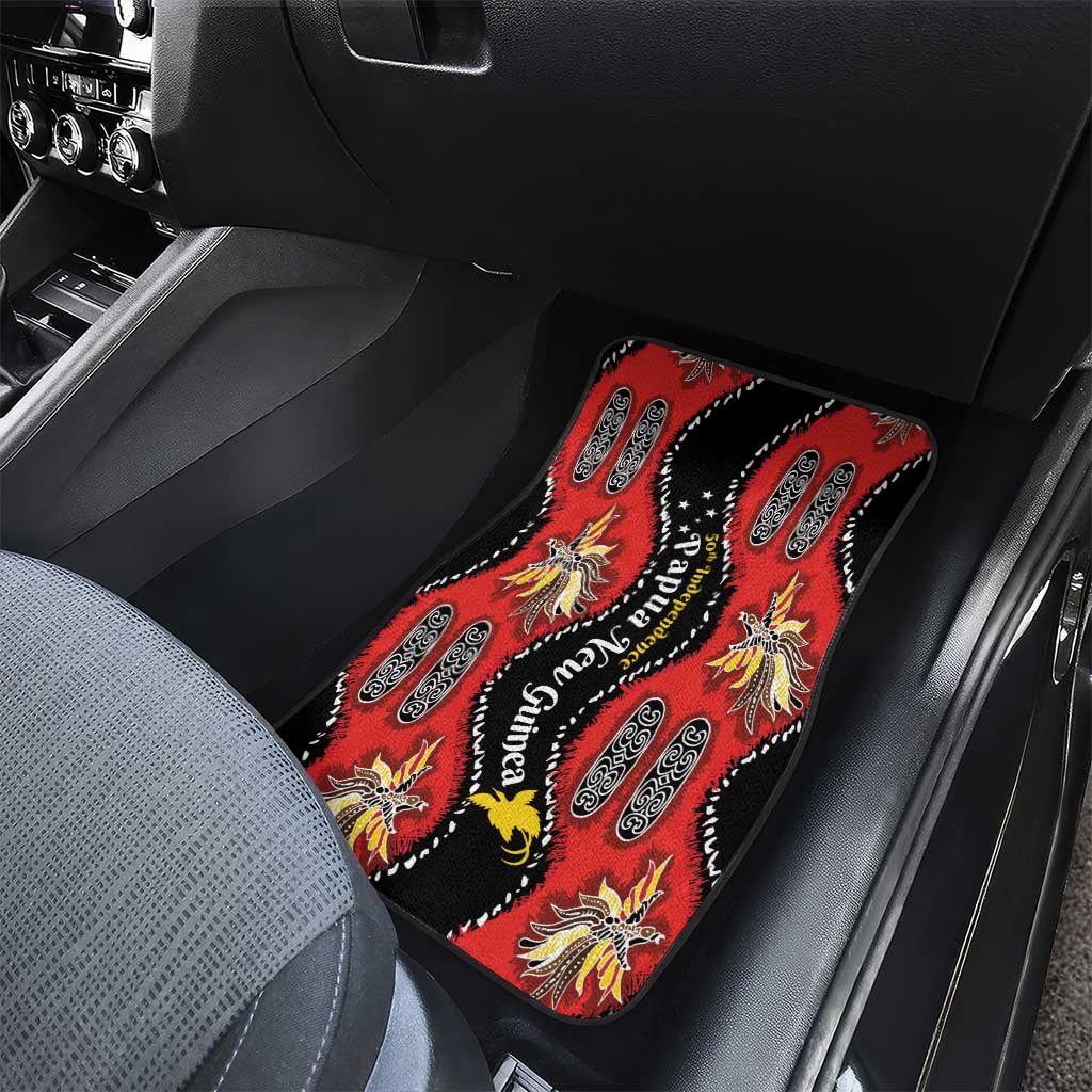 Papua New Guinea 50th Independence Car Mats PNG Batik Pattern - Polynesian Pride