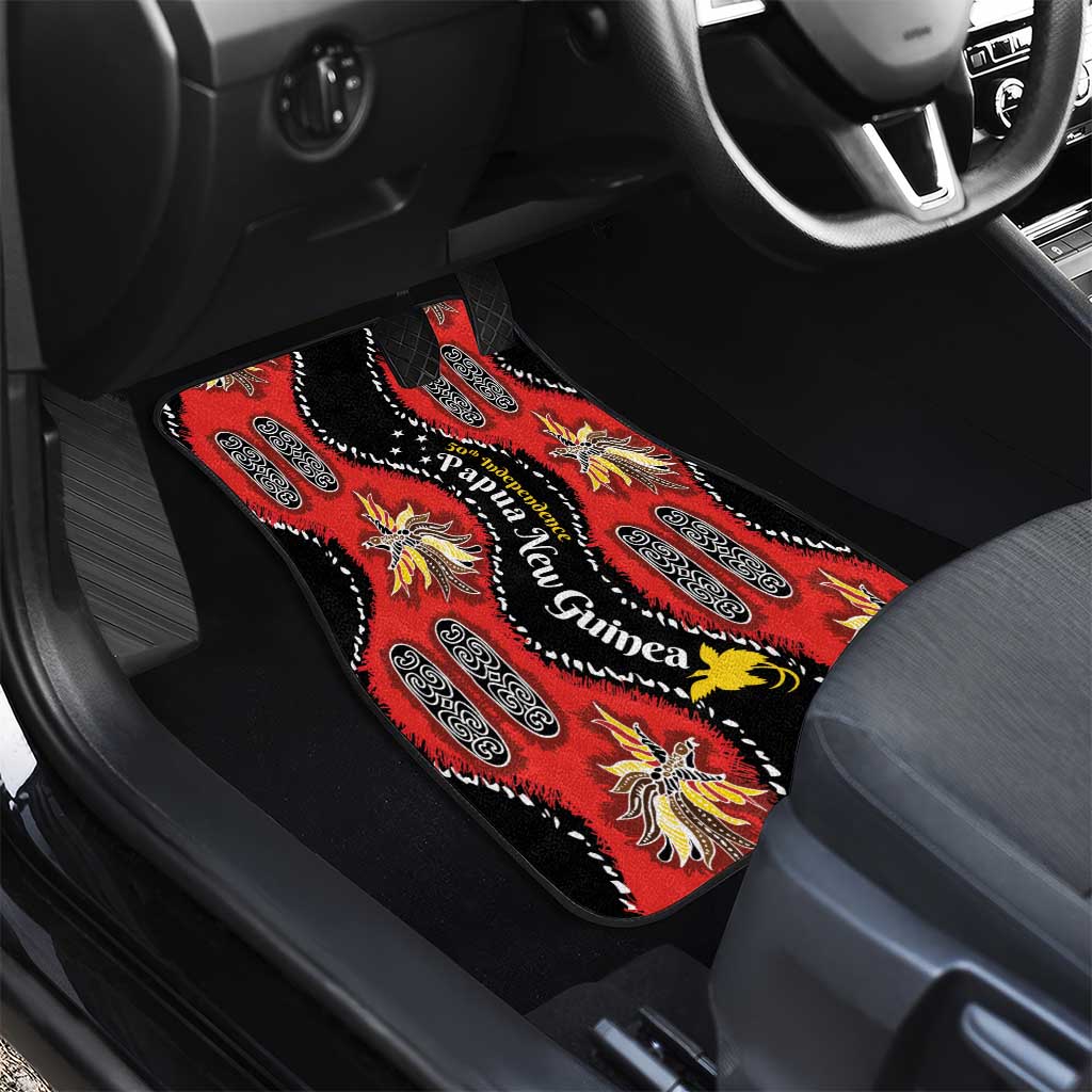 Papua New Guinea 50th Independence Car Mats PNG Batik Pattern - Polynesian Pride