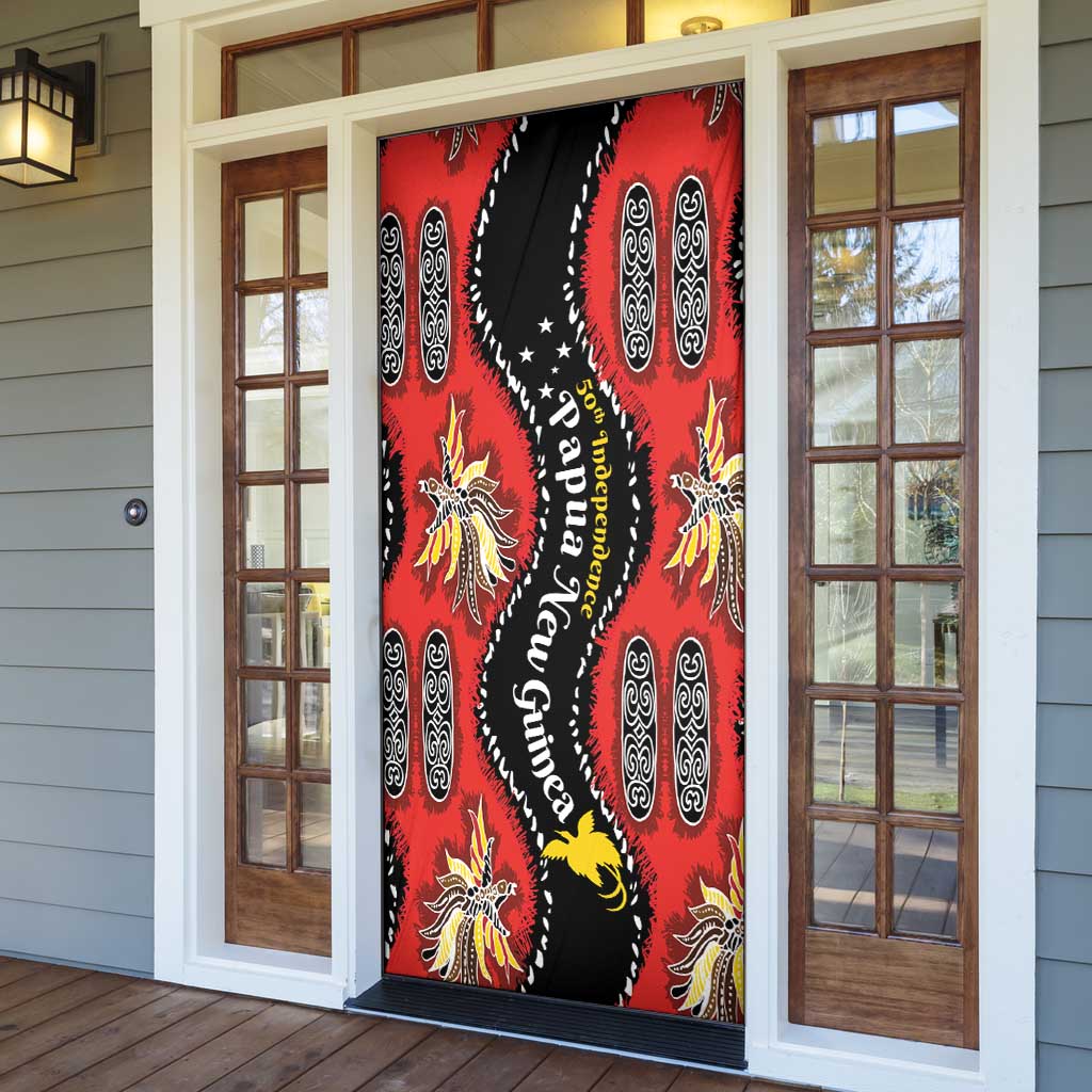 Papua New Guinea 50th Independence Door Cover PNG Batik Pattern - Polynesian Pride