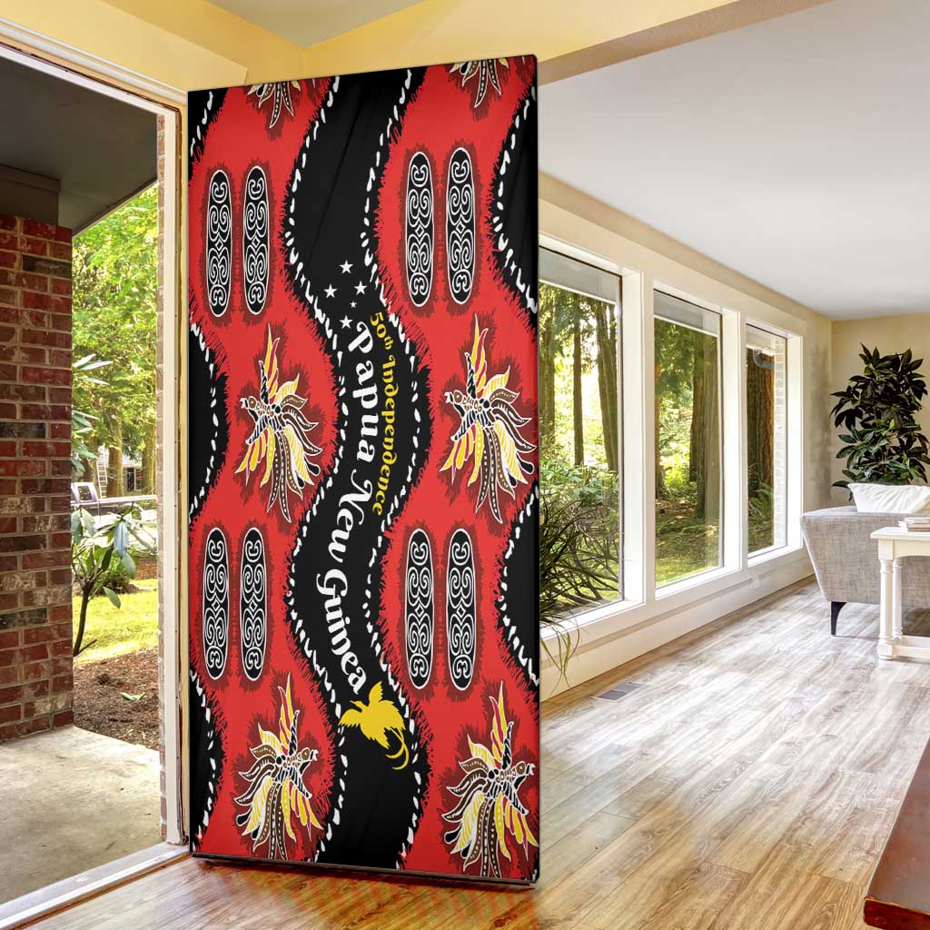 Papua New Guinea 50th Independence Door Cover PNG Batik Pattern - Polynesian Pride