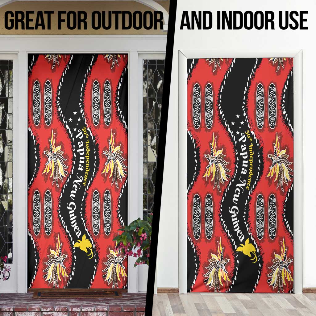 Papua New Guinea 50th Independence Door Cover PNG Batik Pattern - Polynesian Pride