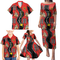 Papua New Guinea 50th Independence Family Matching Puletasi and Hawaiian Shirt PNG Batik Pattern - Polynesian Pride