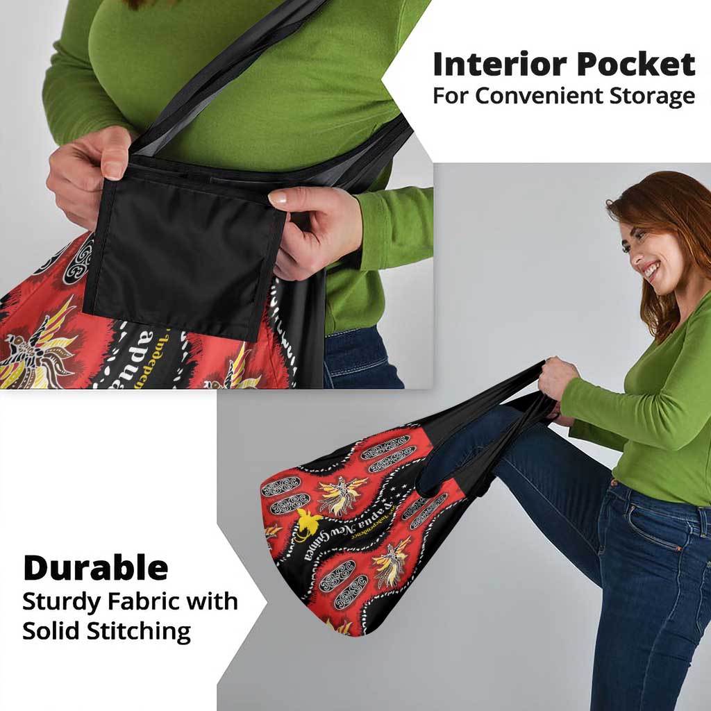 Papua New Guinea 50th Independence Grocery Bag PNG Batik Pattern - Polynesian Pride