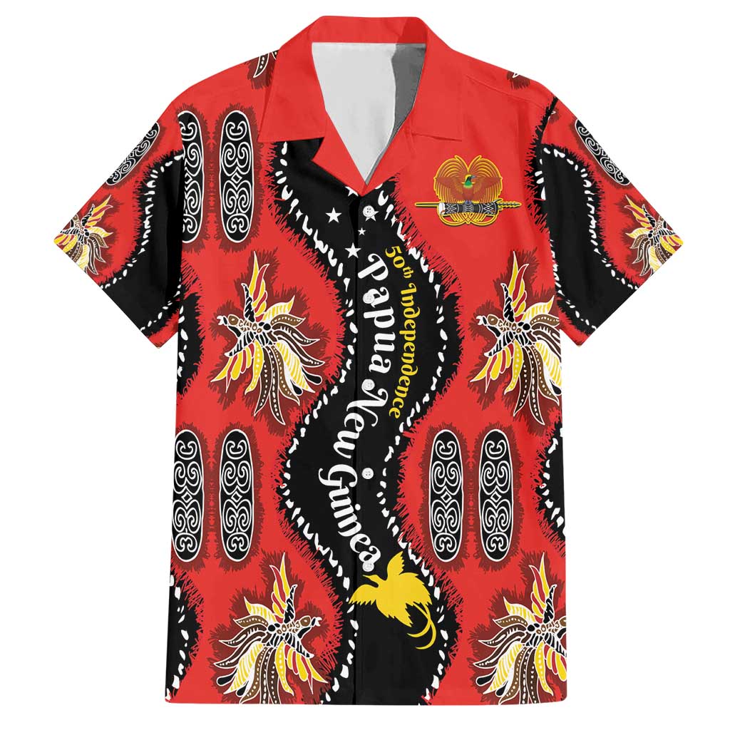 Papua New Guinea 50th Independence Hawaiian Shirt PNG Batik Pattern - Polynesian Pride
