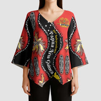 Papua New Guinea 50th Independence Kimono Sleeve Blouse PNG Batik Pattern - Polynesian Pride