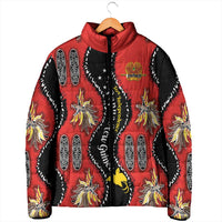Papua New Guinea 50th Independence Padded Jacket PNG Batik Pattern - Polynesian Pride