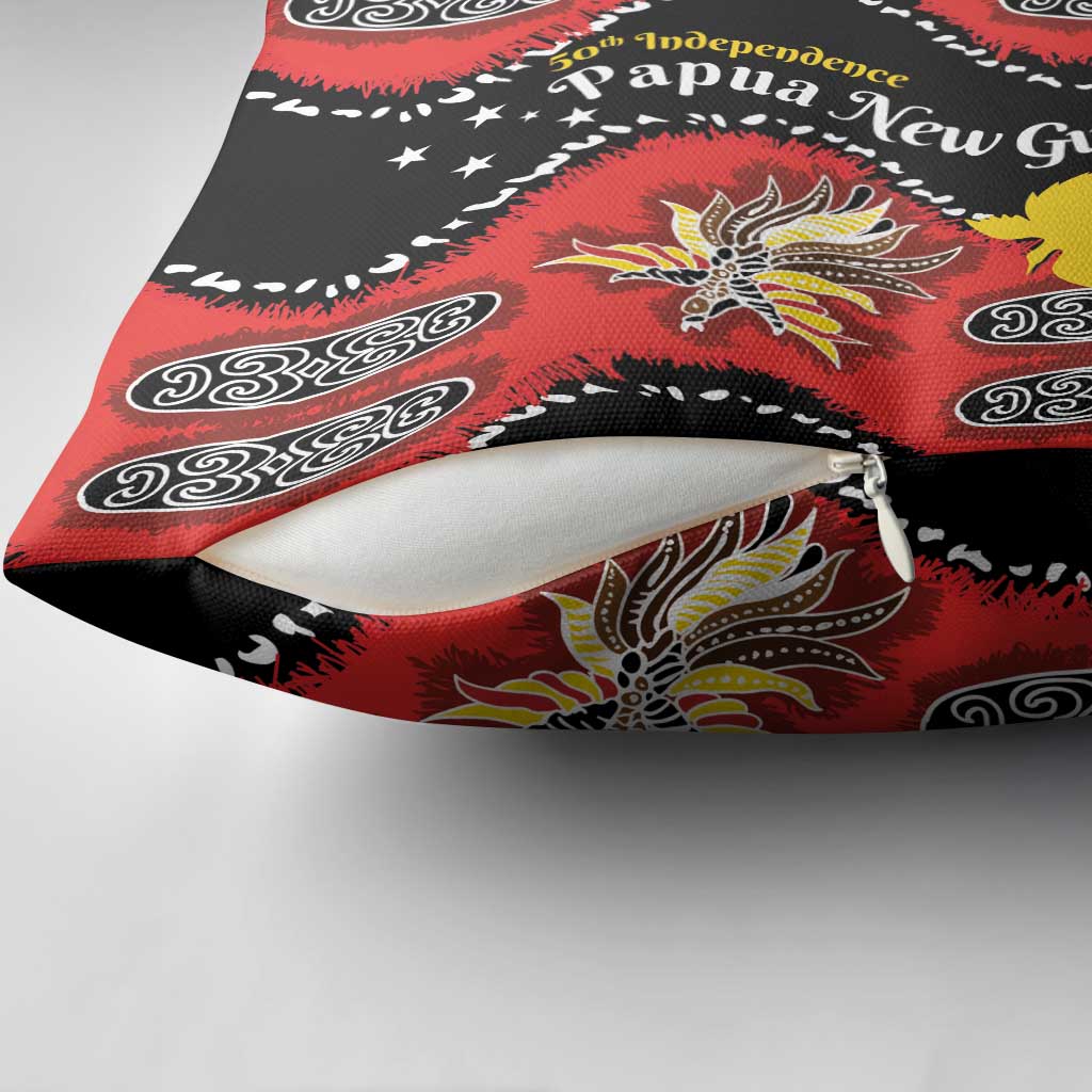 Papua New Guinea 50th Independence Pillow Cover PNG Batik Pattern - Polynesian Pride