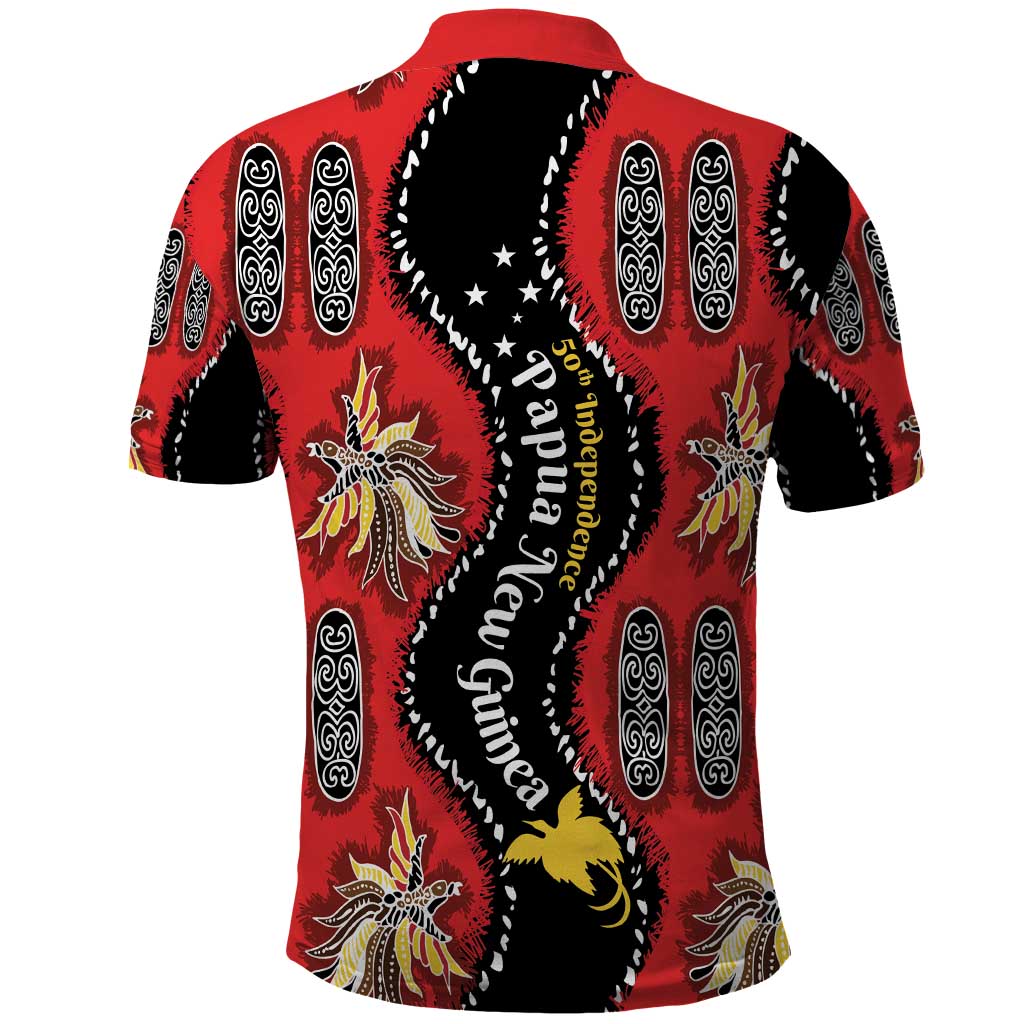 Papua New Guinea 50th Independence Polo Shirt PNG Batik Pattern - Polynesian Pride