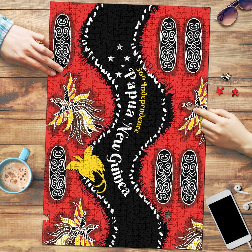 Papua New Guinea 50th Independence Puzzle PNG Batik Pattern - Polynesian Pride
