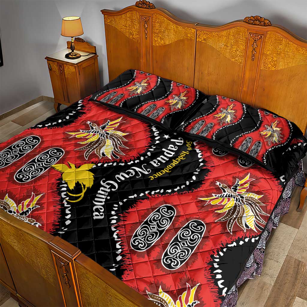 Papua New Guinea 50th Independence Quilt Bed Set PNG Batik Pattern - Polynesian Pride