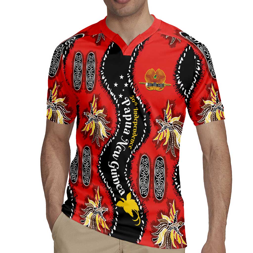 Papua New Guinea 50th Independence Rugby Jersey PNG Batik Pattern - Polynesian Pride