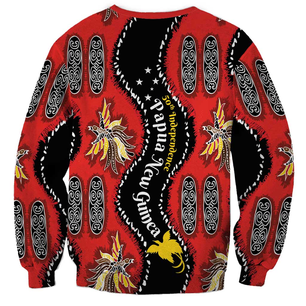 Papua New Guinea 50th Independence Sweatshirt PNG Batik Pattern - Polynesian Pride