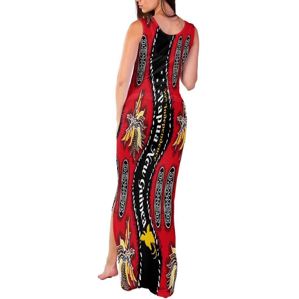 Papua New Guinea 50th Independence Tank Maxi Dress PNG Batik Pattern - Polynesian Pride