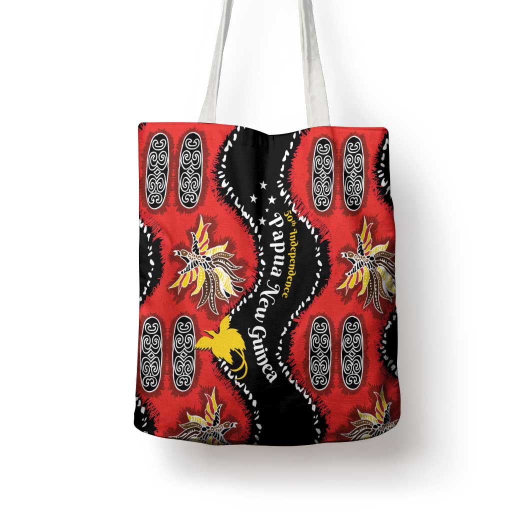 Papua New Guinea 50th Independence Tote Bag PNG Batik Pattern - Polynesian Pride