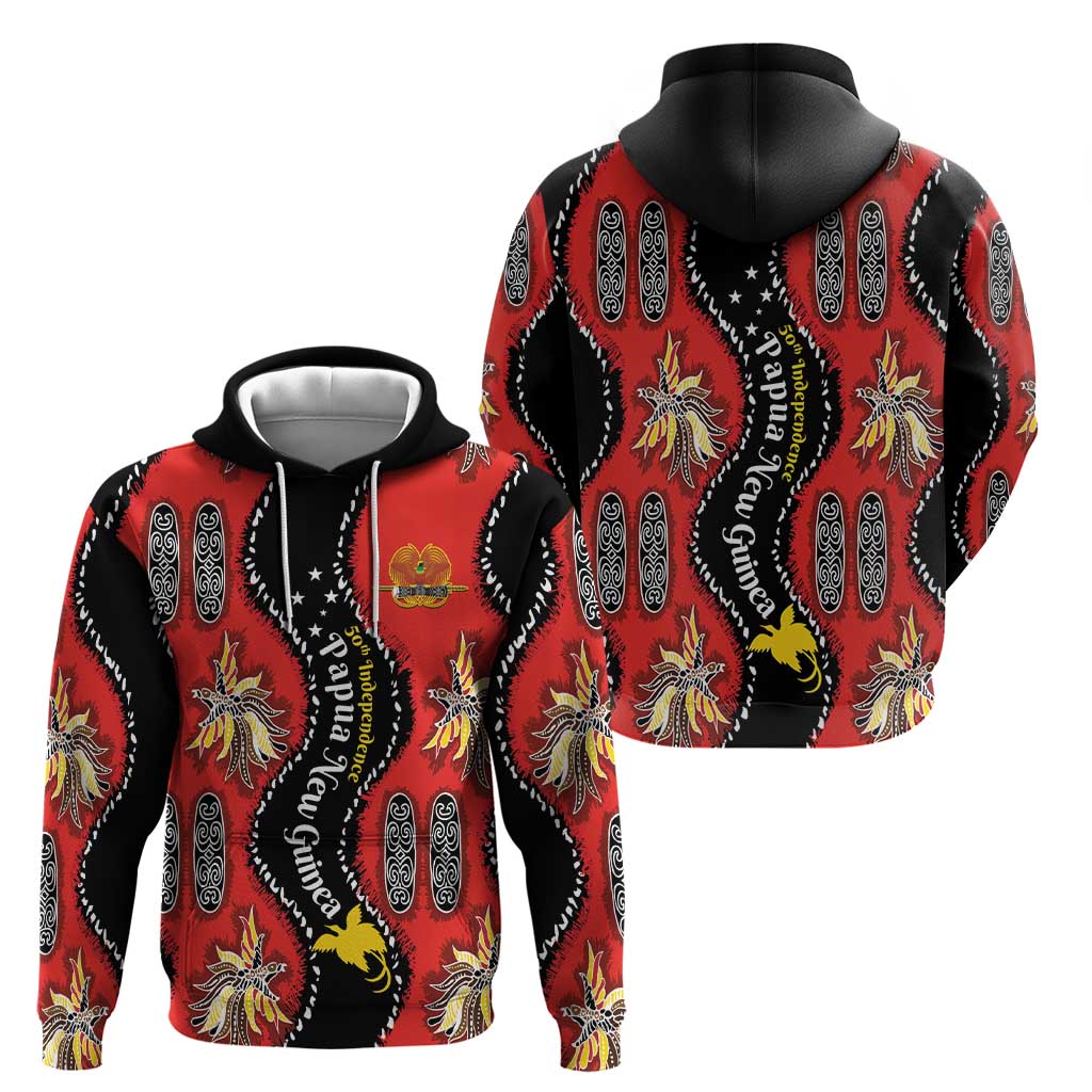 Papua New Guinea 50th Independence Zip Hoodie PNG Batik Pattern - Polynesian Pride