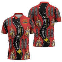 Papua New Guinea 50th Independence Zipper Polo Shirt PNG Batik Pattern - Polynesian Pride