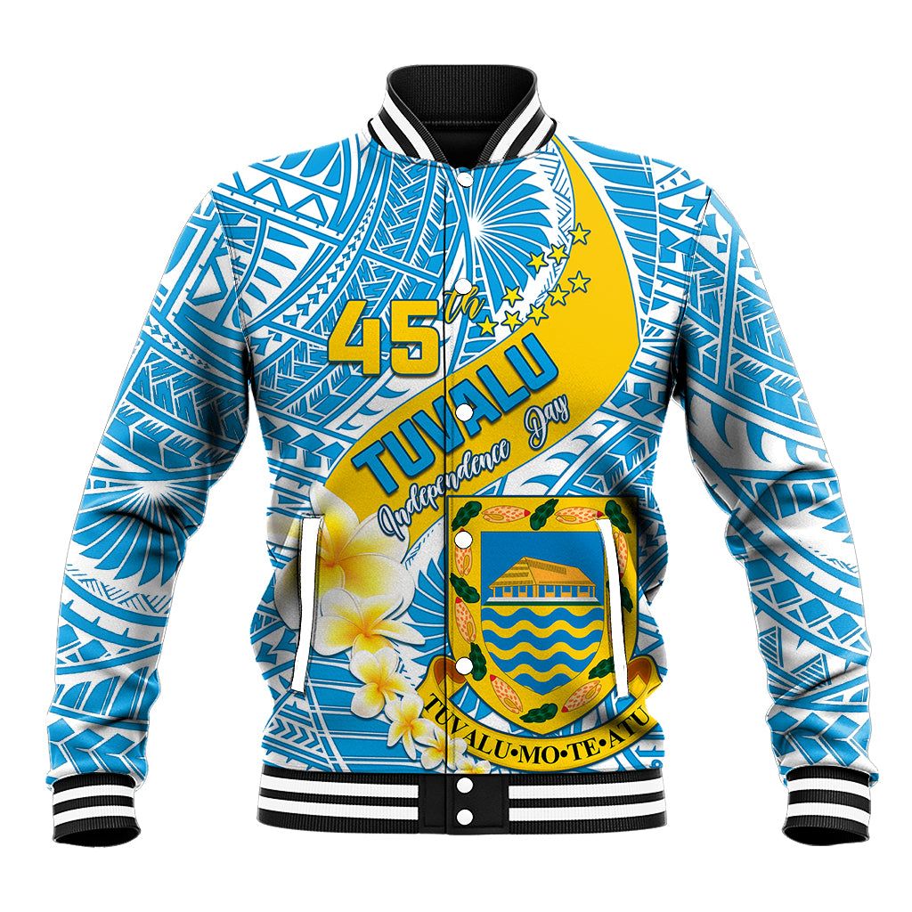 personalised-tuvalu-independence-day-baseball-jacket-plumeria-45th-anniversary