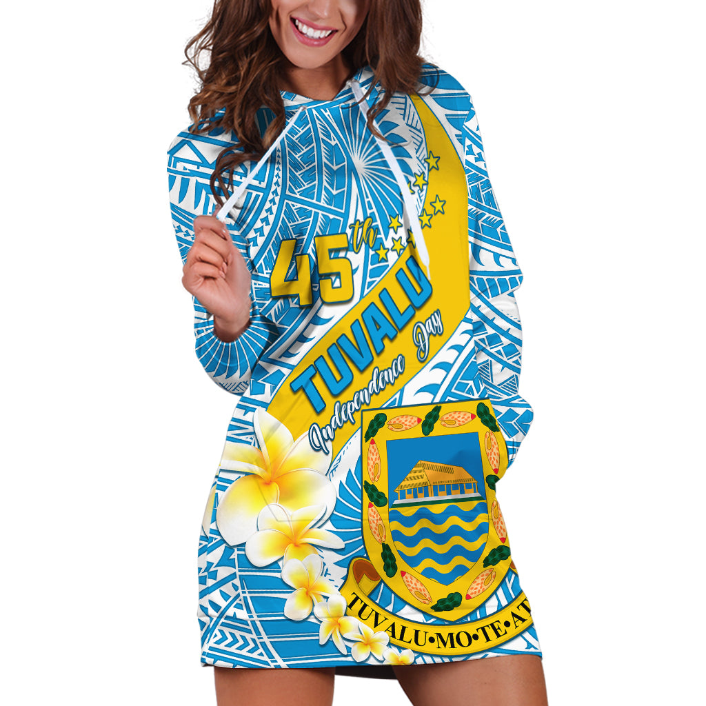 personalised-tuvalu-independence-day-hoodie-dress-plumeria-45th-anniversary