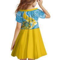 personalised-tuvalu-independence-day-kid-short-sleeve-dress-plumeria-45th-anniversary